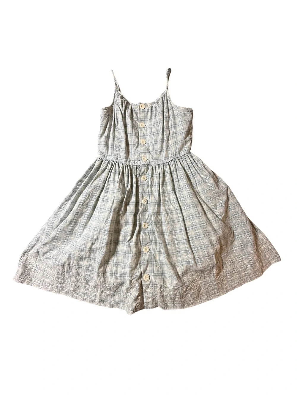 Ralph Lauren Girls Plaid Dress Size 12 Cotton Button Front Summer Sundress